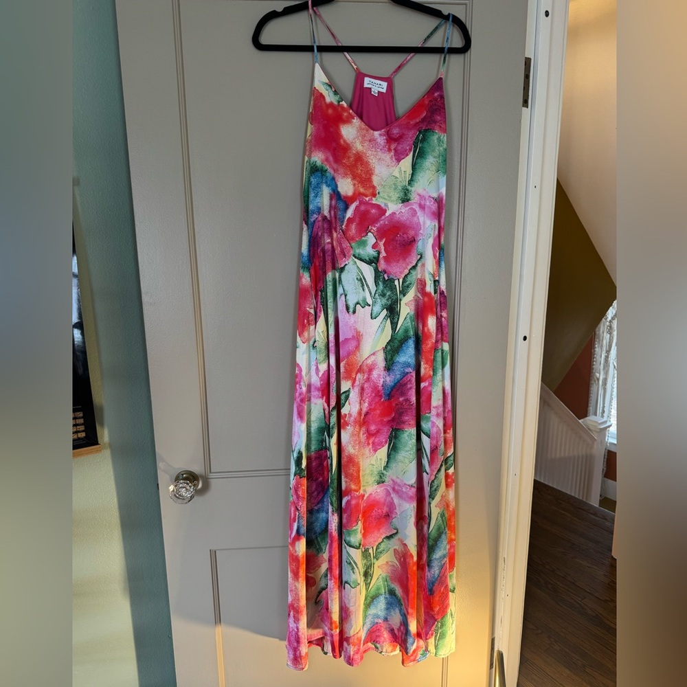 Tahari colorful satin dress